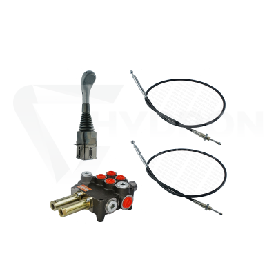 Przejdź do produktu Zestaw hydrauliczny 2 sekcyjny: rozdzielacz 80L + joystick bez przycisków + dwie linki 2m