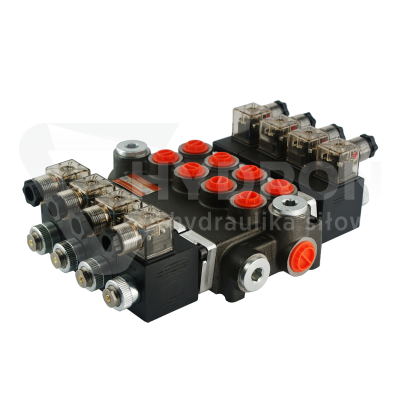 Przejdź do produktu Rozdzielacz hydrauliczny 4 sekcyjny 40L/min sterowany elektrycznie 24V