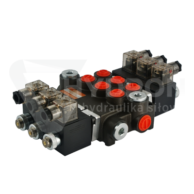 Przejdź do produktu Rozdzielacz hydrauliczny 3 sekcyjny 40L/min sterowany elektrycznie 24V