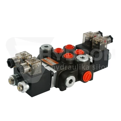 Rozdzielacz hydrauliczny 2 sekcyjny 40L/min sterowany elektrycznie 24V