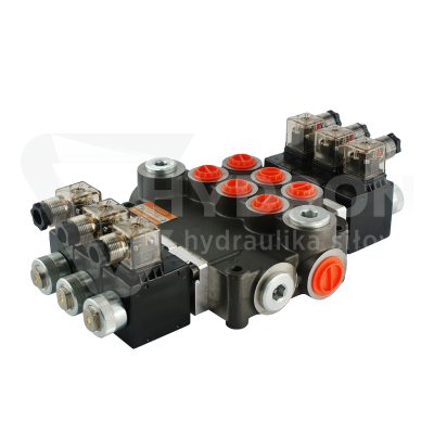 Przejdź do produktu Rozdzielacz hydrauliczny 3 sekcyjny 80L/min sterowany elektrycznie 12V