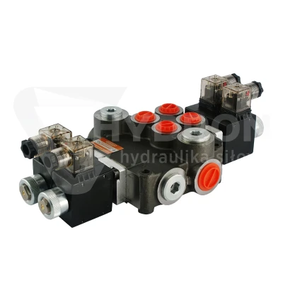 Rozdzielacz hydrauliczny 2 sekcyjny 80L/min sterowany elektrycznie 12V