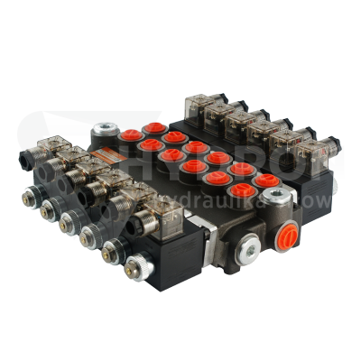 Przejdź do produktu Rozdzielacz hydrauliczny 6 sekcyjny 40L/min sterowany elektrycznie 24V
