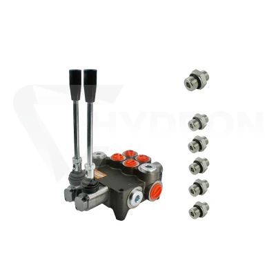 Rozdzielacz hydrauliczny 2 sekcyjny 80L w zestawie z przyłączami