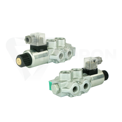 Przejdź do produktu Elektrozawór WALVOIL dzielnik hydrauliczny 6/2 60L sterowany elektrycznie 12V