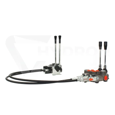 Rozdzielacz hydrauliczny 2 sekcyjny 40L z dźwigniami I linkami 2m