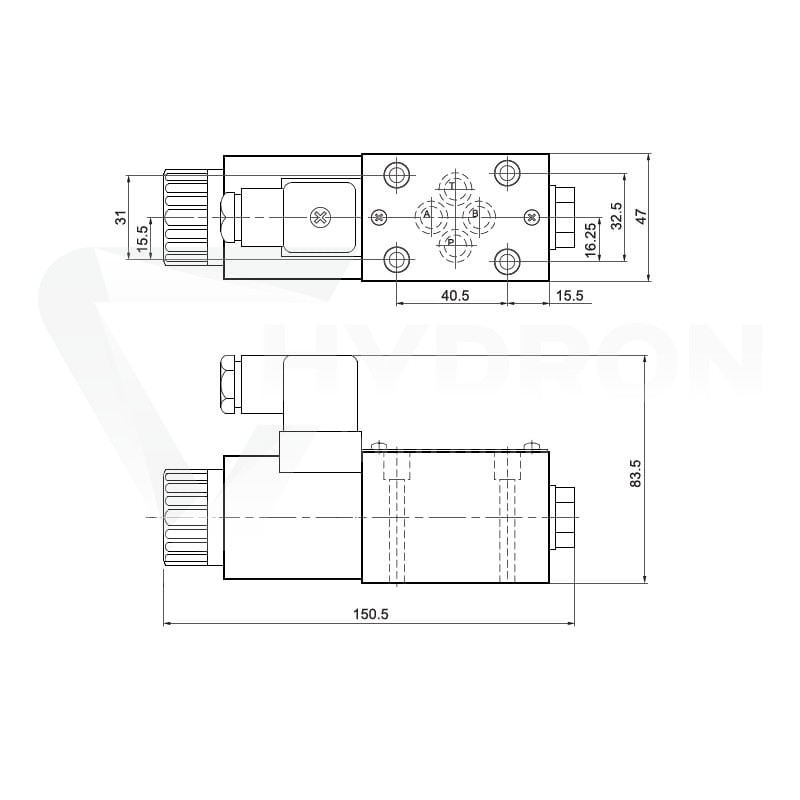 Elektrozawór 2-pozycyjny CETOP 3 NG6 230V (Y) Hydrolider