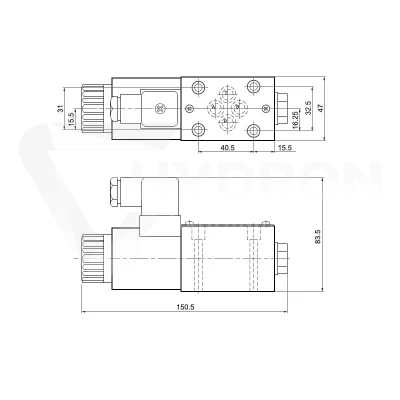 Elektrozawór 2-pozycyjny CETOP 3 NG6 230V (Y) Hydrolider