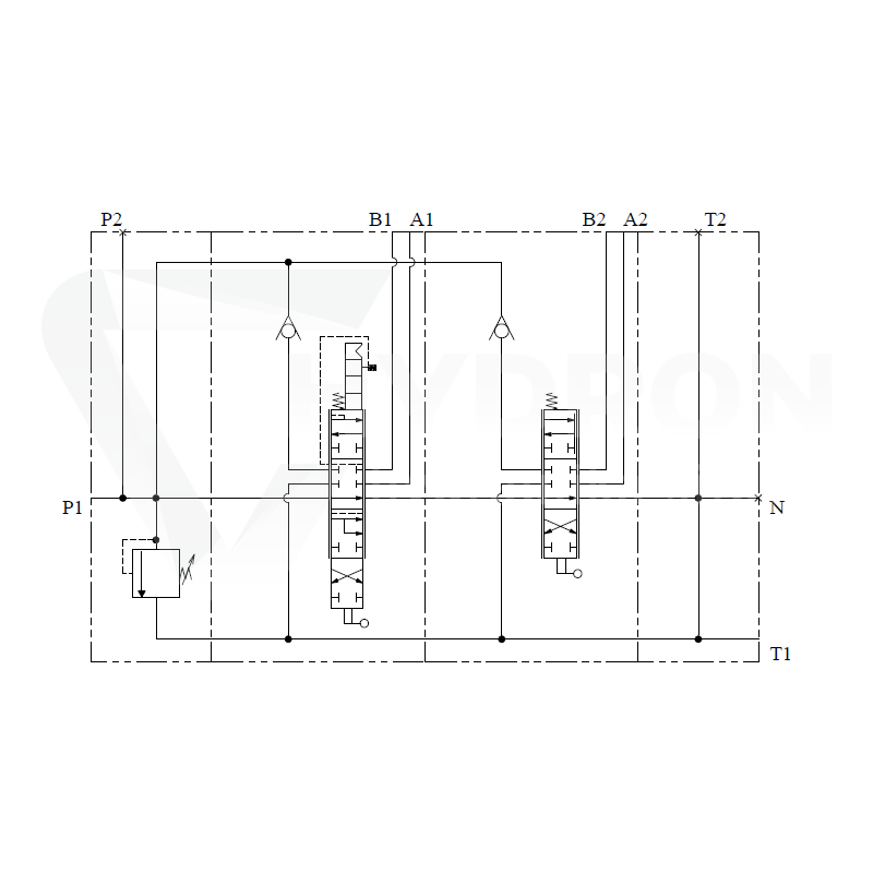 Rozdzielacz hydrauliczny 2 sekcyjny 80L oryginalny do łuparki do drewna
