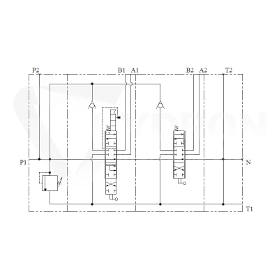 Rozdzielacz hydrauliczny 2 sekcyjny 80L oryginalny do łuparki do drewna