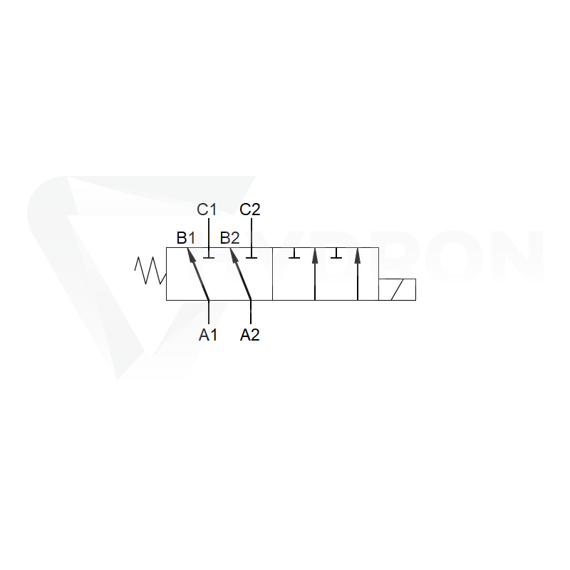 Elektrozawór dzielnik hydrauliczny 6/2 90L sterowany elektrycznie 12V (do tura)