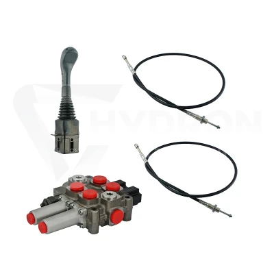 Zestaw hydrauliczny 2 sekcyjny: rozdzielacz 60L + joystick bez przycisków + dwie linki 3m