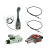 Zestaw hydrauliczny 3 sekcyjny: rozdzielacz 60L + elektrozawór 6/2 + joystick z jednym przyciskiem + dwie linki 1,5m