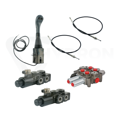 Przejdź do produktu Zestaw hydrauliczny 4 sekcyjny: rozdzielacz 90L + dwa elektrozawory 6/2 + joystick z dwoma przyciskami + dwie linki 3m