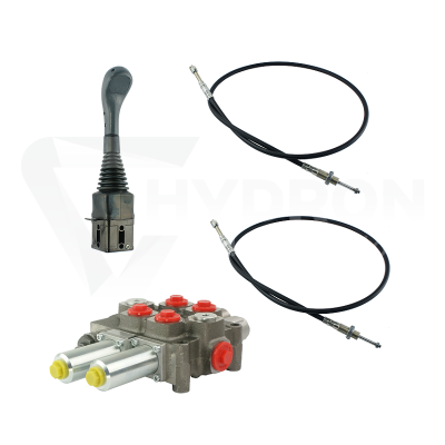 Przejdź do produktu Zestaw hydrauliczny 2 sekcyjny: rozdzielacz 120L + joystick bez przycisków + dwie linki 1,5m