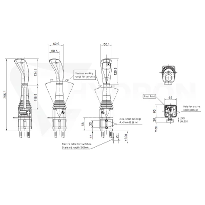 Zestaw hydrauliczny 3 sekcyjny: rozdzielacz 60L z sekcją pływającą + elektrozawór 6/2 + joystick z jednym przyciskiem + dwie linki 1,5m