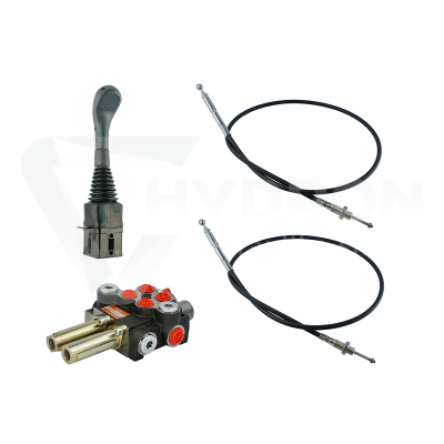 Przejdź do produktu Zestaw hydrauliczny 2 sekcyjny: rozdzielacz 40L + joystick bez przycisków + dwie linki 1,5m