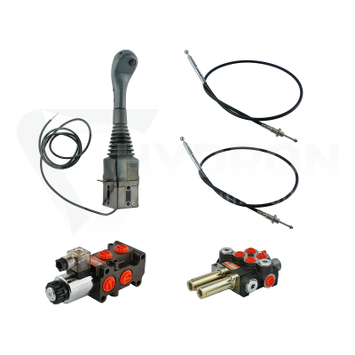 Przejdź do produktu Zestaw hydrauliczny 3 sekcyjny: rozdzielacz 40L + elektrozawór 6/2 + joystick z jednym przyciskiem + dwie linki 3m