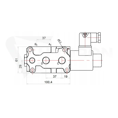 Zestaw hydrauliczny 4 sekcyjny: rozdzielacz 40L + dwa elektrozawory 6/2 + joystick z dwoma przyciskami + dwie linki 2,5m