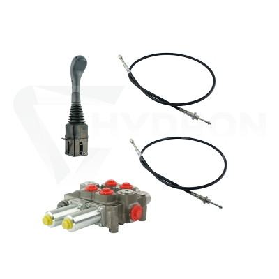 Przejdź do produktu Zestaw hydrauliczny 2 sekcyjny: rozdzielacz 120L z sekcją pływającą + joystick bez przycisków + dwie linki 3m