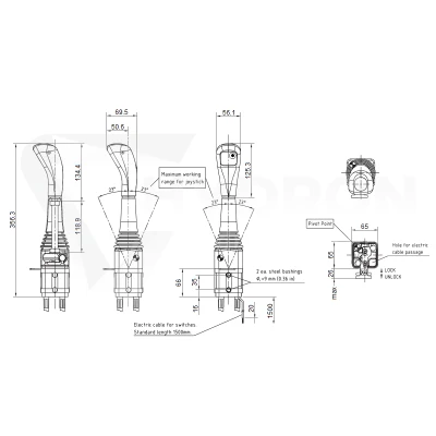 Zestaw hydrauliczny 2 sekcyjny: rozdzielacz 120L z sekcją pływającą + joystick z jednym przyciskiem + dwie linki 2,5m