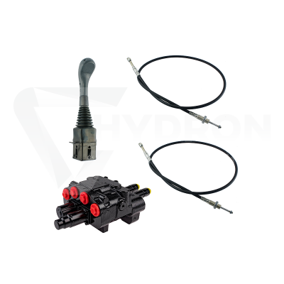 Przejdź do produktu Zestaw hydrauliczny 2 sekcyjny: rozdzielacz 80L z sekcją pływającą + joystick bez przycisków + dwie linki 2,5m