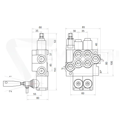 Rozdzielacz hydrauliczny 1 sekcyjny P40l/min z zatrzaskiem do sterowania silnikiem hydraulicznym