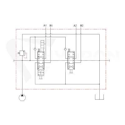 Rozdzielacz hydrauliczny 2 sekcyjny oryginalny do ładowacza czołowego (SDM122)