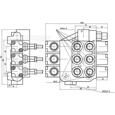 Rozdzielacz 3 sekcyjny polski 3RMS-10 Hydrotor