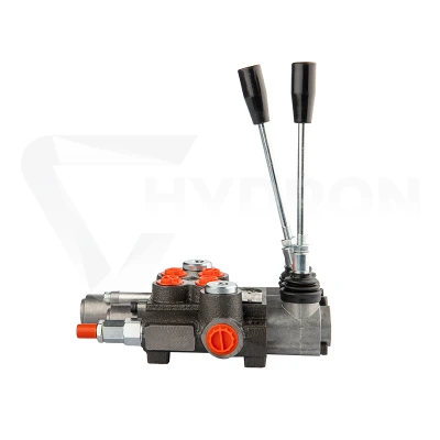 Rozdzielacz hydrauliczny 2 sekcyjny 40L jedna sekcja z zatrzaskiem w jedną stronę do przodu
