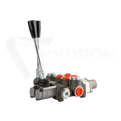 Przejdź do produktu Rozdzielacz hydrauliczny 2 sekcyjny 40L jedna sekcja z zatrzaskiem w jedną stronę do tyłu