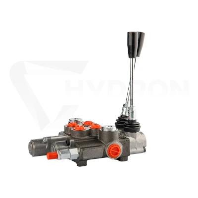 Rozdzielacz hydrauliczny 2 sekcyjny 40L jedna sekcja z zatrzaskiem w jedną stronę do tyłu