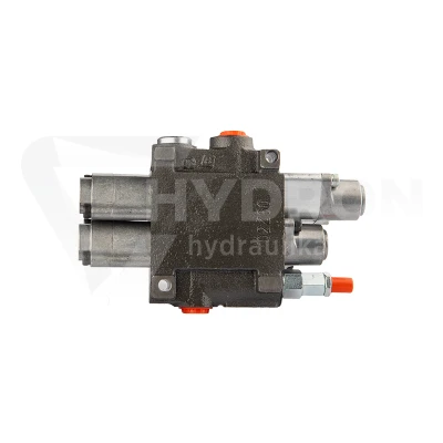 Rozdzielacz hydrauliczny 2 sekcyjny 40L jedna sekcja z zatrzaskiem w jedną stronę do przodu