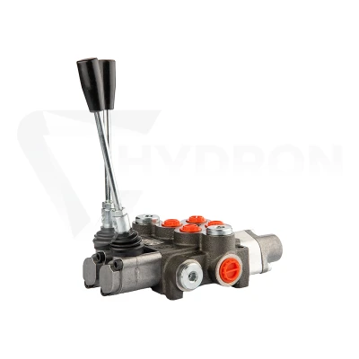 Rozdzielacz hydrauliczny 2 sekcyjny 40L jedna sekcja z zatrzaskiem w jedną stronę do tyłu