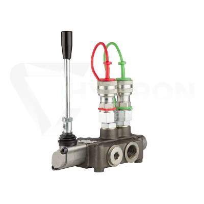 Rozdzielacz hydrauliczny 1 sekcyjny 80L z kompletem miękkich szybkozłączy gniazd Euro