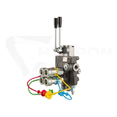Rozdzielacz hydrauliczny 2 sekcyjny 80L z kompletem miękkich szybkozłączy gniazd Euro