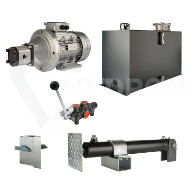 Hydraulika do łuparki do drewna moc łupania: 8 ton czas cyklu łupania: 9-12 sekund. Siłownik pompa silnik zbiornik 100 litrów rozdzielacz 1 sekcyjny