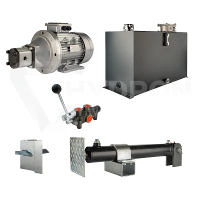Hydraulika do łuparki do drewna moc łupania: 9 ton czas cyklu łupania: 11-14 sekund. Siłownik pompa silnik zbiornik 100 litrów rozdzielacz 1 sekcyjny