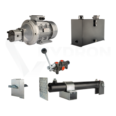 Przejdź do produktu Hydraulika do łuparki do drewna moc łupania: 12 ton czas cyklu łupania: 11-14 sekund. Siłownik pompa silnik zbiornik 45 litrów rozdzielacz 1 sekcyjny