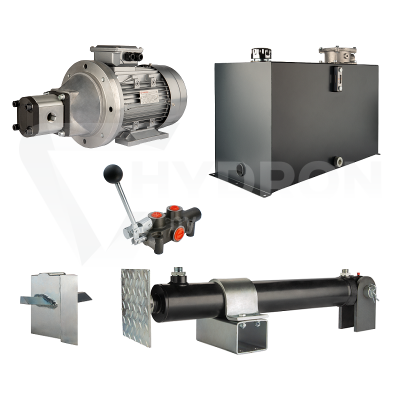 Przejdź do produktu Hydraulika do łuparki do drewna moc łupania: 16 ton czas cyklu łupania: 11-14 sekund. Siłownik pompa silnik zbiornik 75 litrów rozdzielacz 1 sekcyjny
