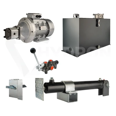 Hydraulika do łuparki do drewna moc łupania: 19 ton czas cyklu łupania: 14-17 sekund. Siłownik pompa silnik zbiornik 100 litrów rozdzielacz 1 sekcyjny