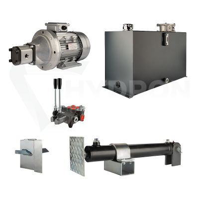 Przejdź do produktu Hydraulika do łuparki do drewna moc łupania: 5 ton czas cyklu łupania: 11-14 sekund. Siłownik pompa silnik zbiornik 100 litrów rozdzielacz 2 sekcyjny