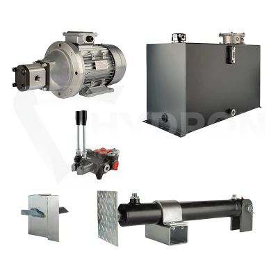 Hydraulika do łuparki do drewna moc łupania: 5 ton czas cyklu łupania: 18-21 sekund. Siłownik pompa silnik zbiornik 100 litrów rozdzielacz 2 sekcyjny