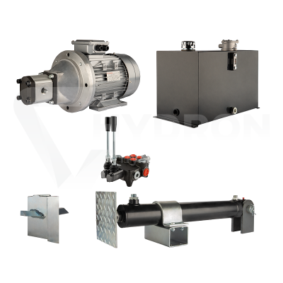 Przejdź do produktu Hydraulika do łuparki do drewna moc łupania: 6 ton czas cyklu łupania: 9-12 sekund. Siłownik pompa silnik zbiornik 75 litrów rozdzielacz 2 sekcyjny