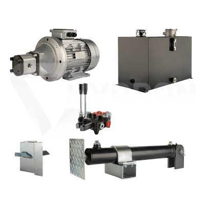 Hydraulika do łuparki do drewna moc łupania: 8 ton czas cyklu łupania: 14-17 sekund. Siłownik pompa silnik zbiornik 75 litrów rozdzielacz 2 sekcyjny