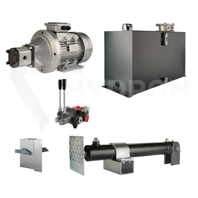 Przejdź do produktu Hydraulika do łuparki do drewna moc łupania: 8 ton czas cyklu łupania: 14-17 sekund. Siłownik pompa silnik zbiornik 100 litrów rozdzielacz 2 sekcyjny