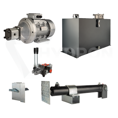Przejdź do produktu Hydraulika do łuparki do drewna moc łupania: 9 ton czas cyklu łupania: 11-14 sekund. Siłownik pompa silnik zbiornik 100 litrów rozdzielacz 2 sekcyjny