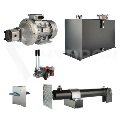 Hydraulika do łuparki do drewna moc łupania: 9 ton czas cyklu łupania: 11-14 sekund. Siłownik pompa silnik zbiornik 100 litrów rozdzielacz 2 sekcyjny