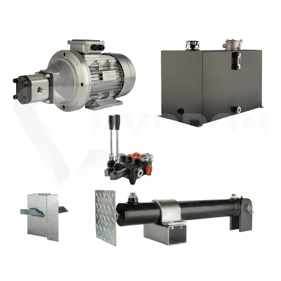 Hydraulika do łuparki do drewna moc łupania: 10 ton czas cyklu łupania: 18-21 sekund. Siłownik pompa silnik zbiornik 75 litrów rozdzielacz 2 sekcyjny