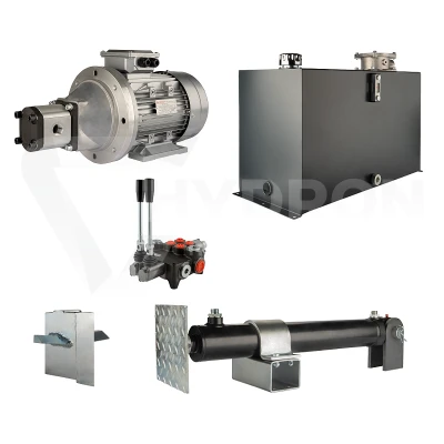 Hydraulika do łuparki do drewna moc łupania: 12 ton czas cyklu łupania: 11-14 sekund. Siłownik pompa silnik zbiornik 100 litrów rozdzielacz 2 sekcyjny